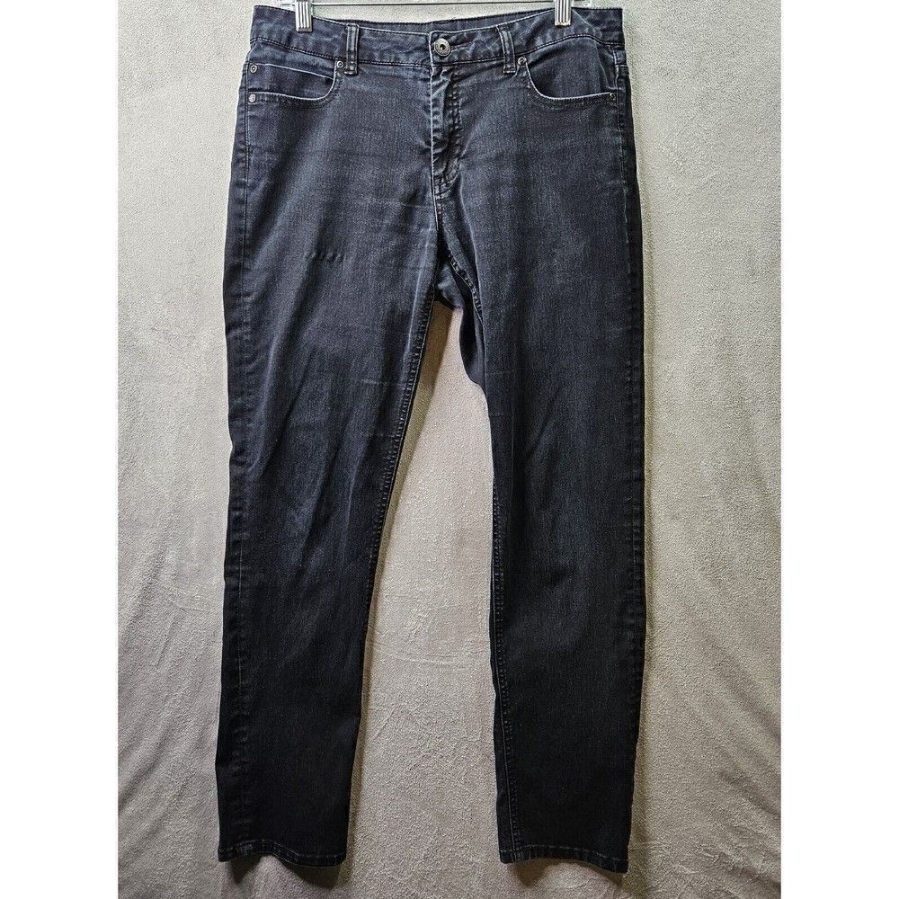 Liverpool Company Jeans Womens Sz 12 Black Stretch Sadies Straight Leg Pants